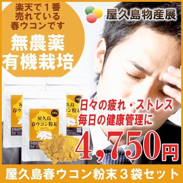 屋久島春ウコン粉末(100g)3袋セット | 屋久島ウコン本舗