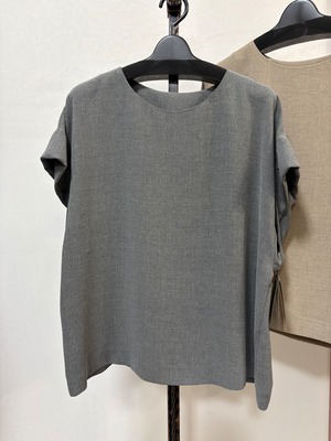 【PRIORITY】 ミックスジョーゼット　フレンチスリーブトップス　62090