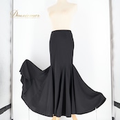 フラメンコ 衣装 ファルダ スカート 黒 無地 アルマフラメンカ レッスン 練習着 ブラック系 スカート フレア ダンス衣装 パーティー シーマス ステージ パフォーマンス フラメンコレッスン しっかり生地 レッスン用 おしゃれ エレガント コンサート用