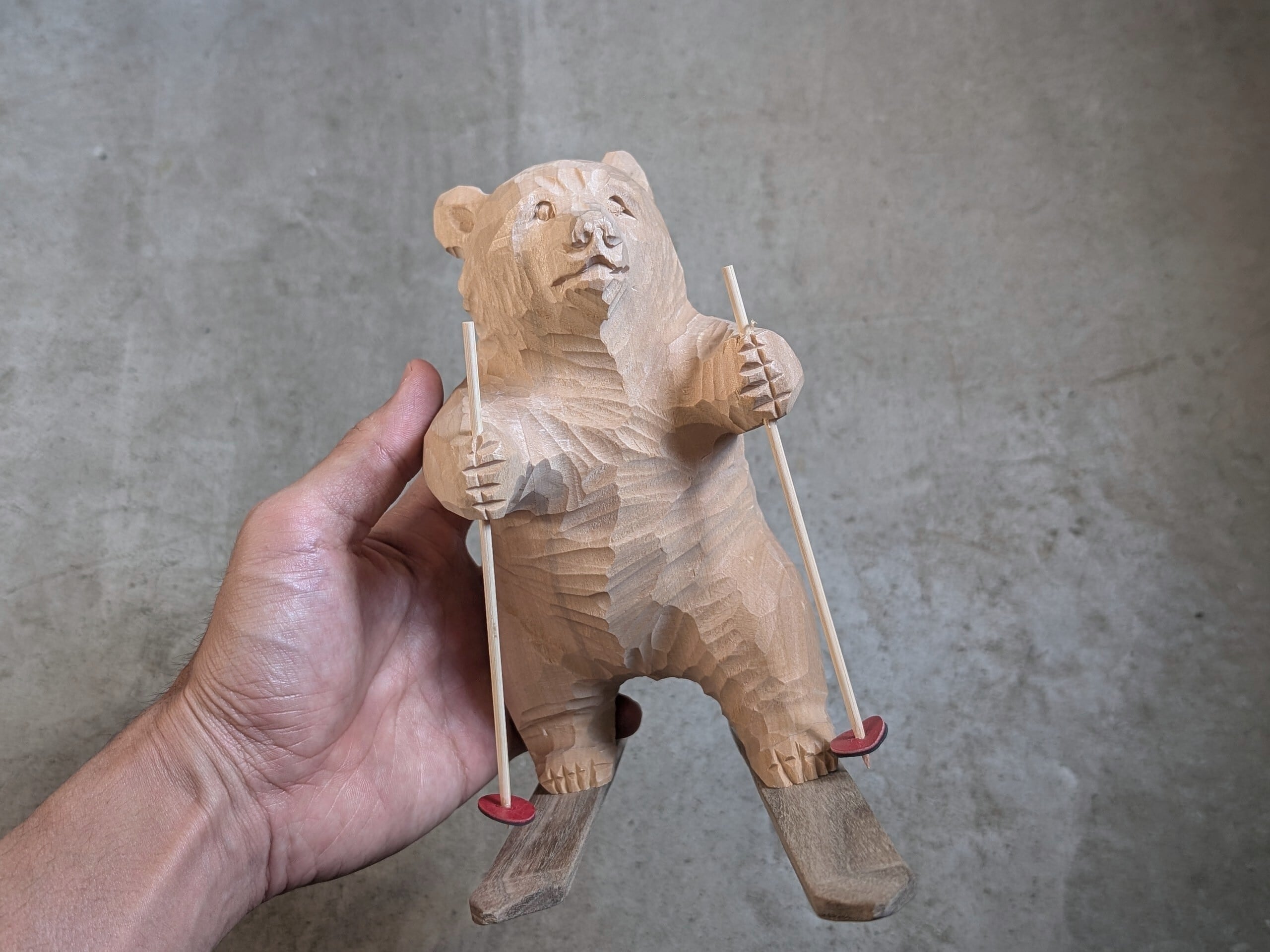 上西捷敏 スキー熊 #2 | 木彫りの熊 | inoya | Basic Life Store