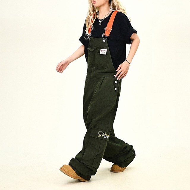 ロゴディテールワイドオーバーオール 2col   R01006