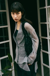 Lace Hem Sheer Cardigan knit