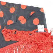 フラメンコ 衣装 シージョ ピキージョ 小物 ブラック系 黒 レッド系 赤 水玉模様 トライアングル フレコ ダンス 三角形 練習 舞台 イベント コスチューム おしゃれ ファッション カジュアル 可愛い フリンジ