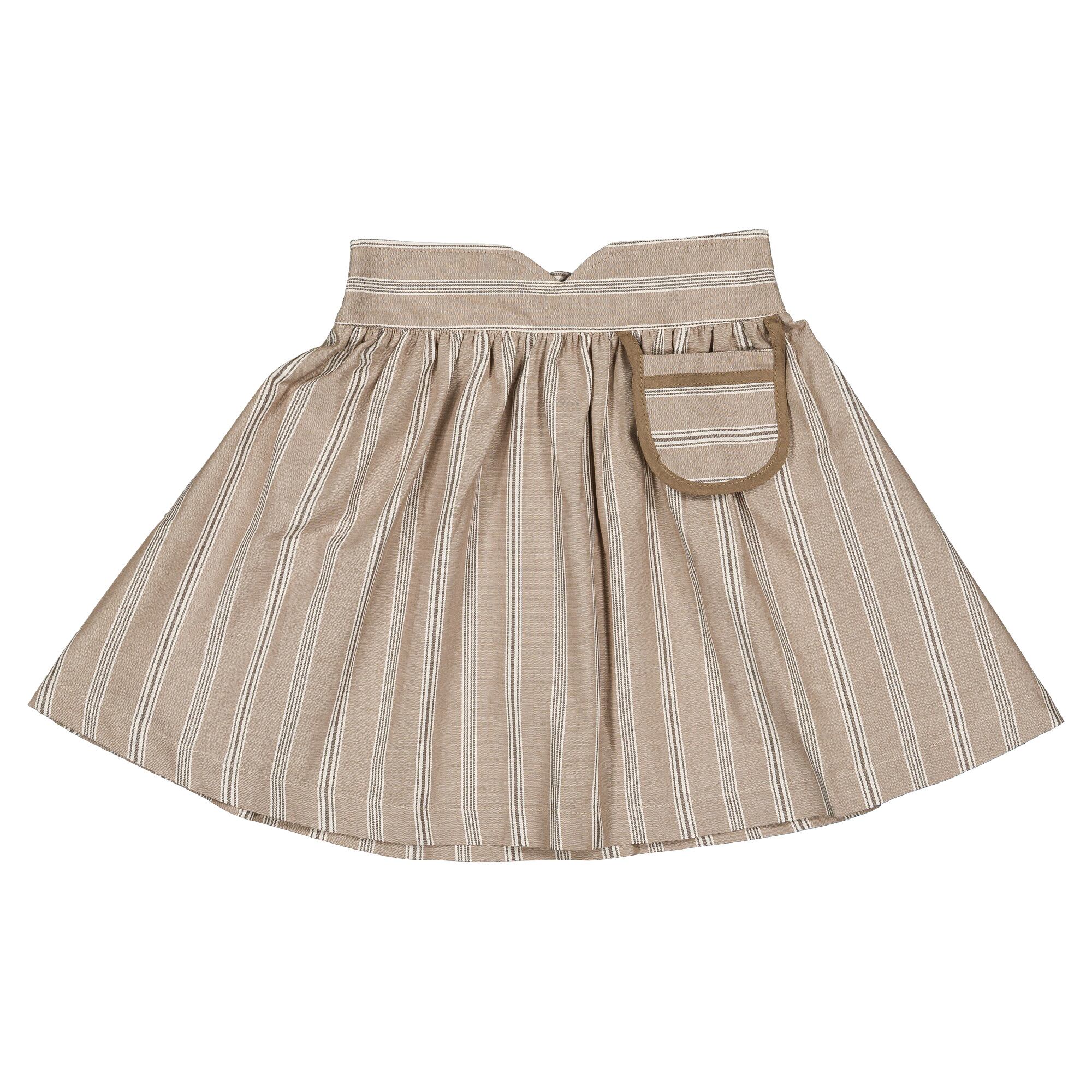 【予約・特典あり】Maison Marelle /Skirt TOURNON - dark beige stripes / 6Y~12Y