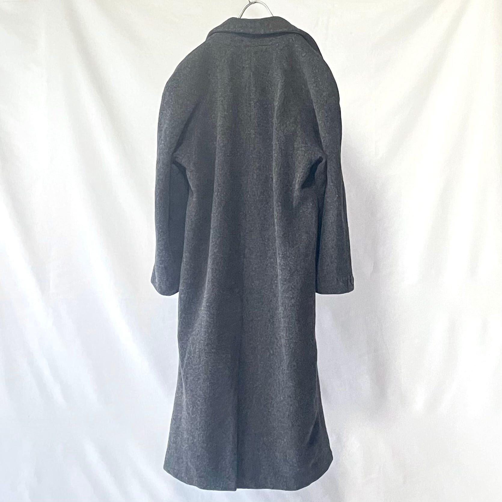 Charcoal gray wool long coat チャコールグレーウールロングコート