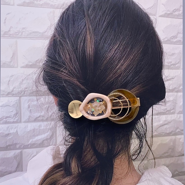 ３連フラワーヘアクリップ