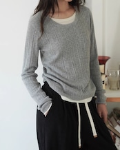 Fake layered rib Knit T20237