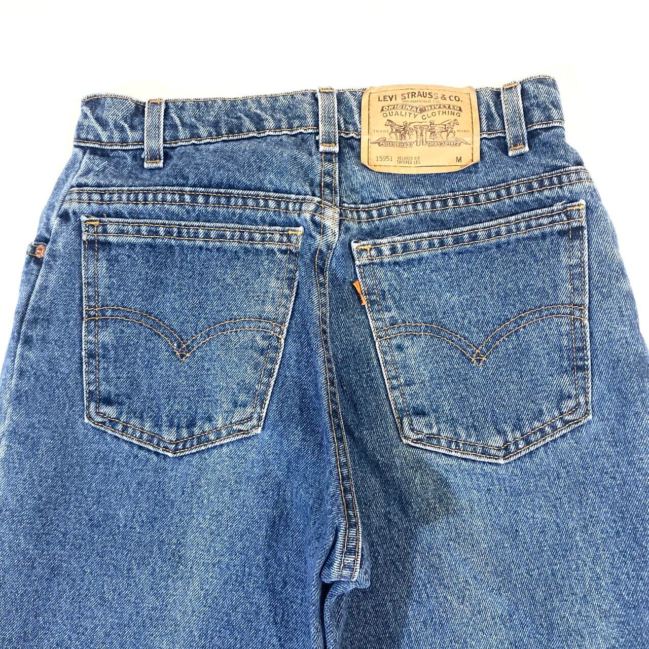 90年代 リーバイス Levi's 15951 RELAXED FIT TAPERED LEG ジーンズ デニムパンツ USA製 レディースL(w30) ヴィンテージ /eaa343914