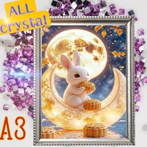 ALLクリスタルビーズ☆四角ビーズ【crystal-443】A3サイズ☆ダイヤモンドアート