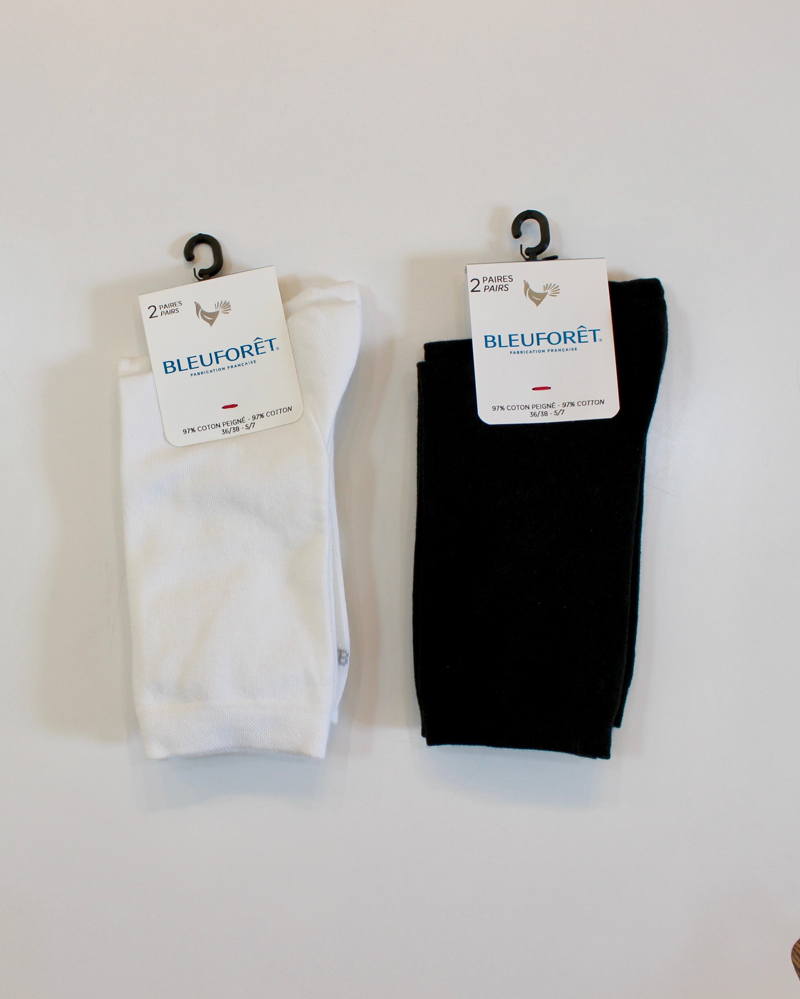 BLEU FORET/cotton 2pack socks