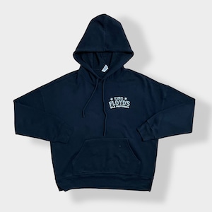 【CANVAS】企業系 企業ロゴ King Floyd's Bar Provisions ワンポイントロゴ バックプリント パーカー プルオーバー スウェット フーディー hoodie S 黒 us古着