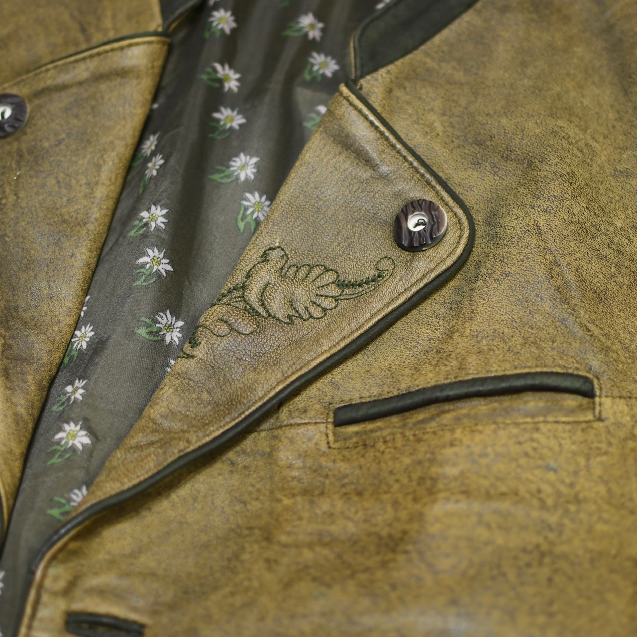 embroidery design leather tyrolean vest