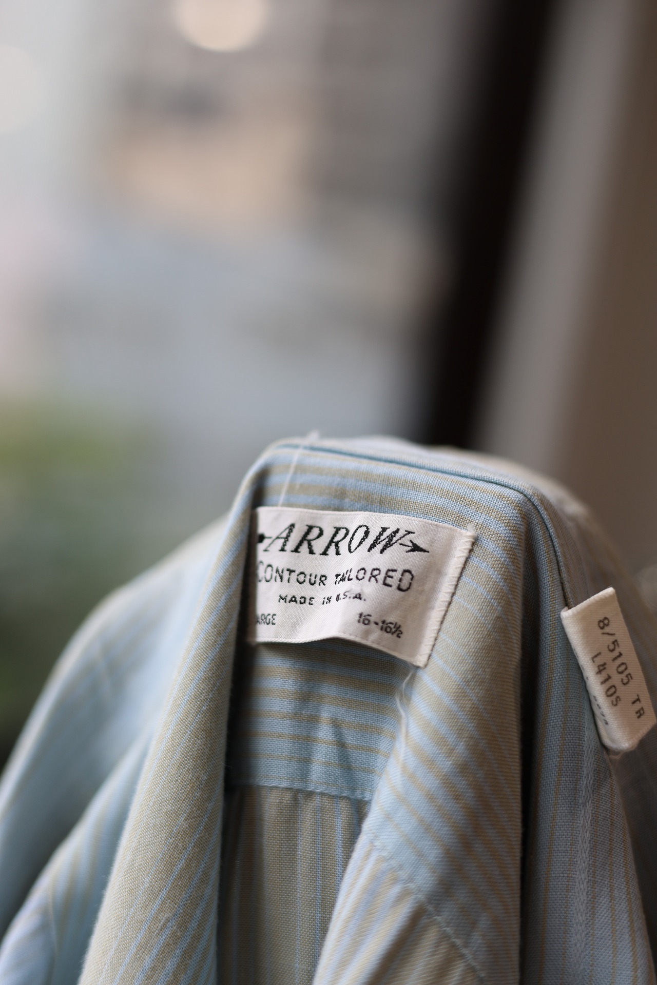 美品 L 70s 80s Arrow USA レーヨン オンブレストライプシャツ アロー