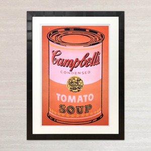 アンディ・ウォーホル「キャンベル・スープ(トマト/ピンク&オレンジ)1965」展示用フック付大型サイズジークレ ポップアート 絵画