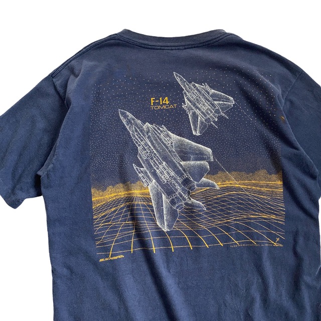 1980's~ F-14 BLACK BIRD トムキャット 戦闘機Tシャツ ONEITA USA製