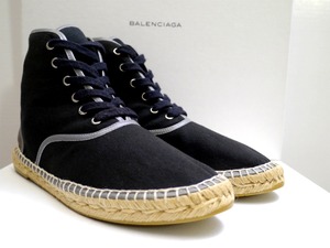 展示品◆BALENCIAGA バレンシアガ レディース エスパドリーユ ハイカット スニーカー 黒◆ スニーカー感覚で着用可能な春夏の主役アイテム