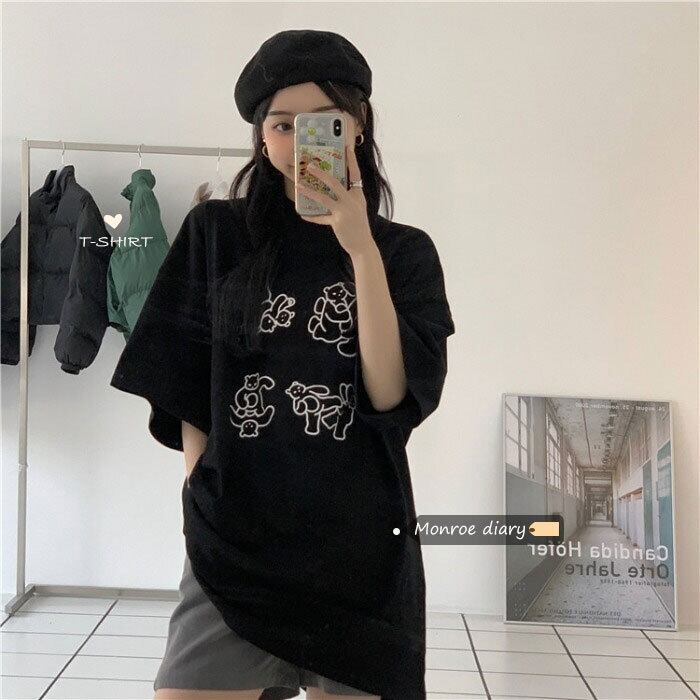 シャツ スタイルルーズTシャツ スプリングトップス 春物 モンロー68253839863