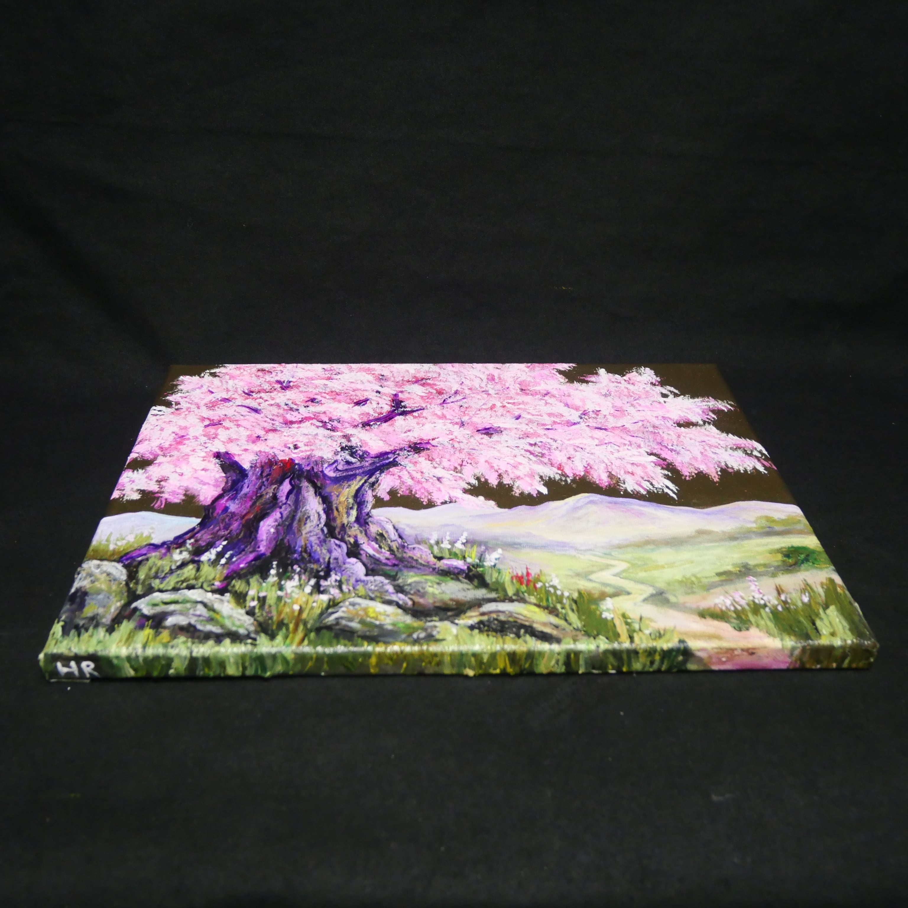 油絵 原画【千年の桜】春の風景画・桜の絵｜インテリア・絵画