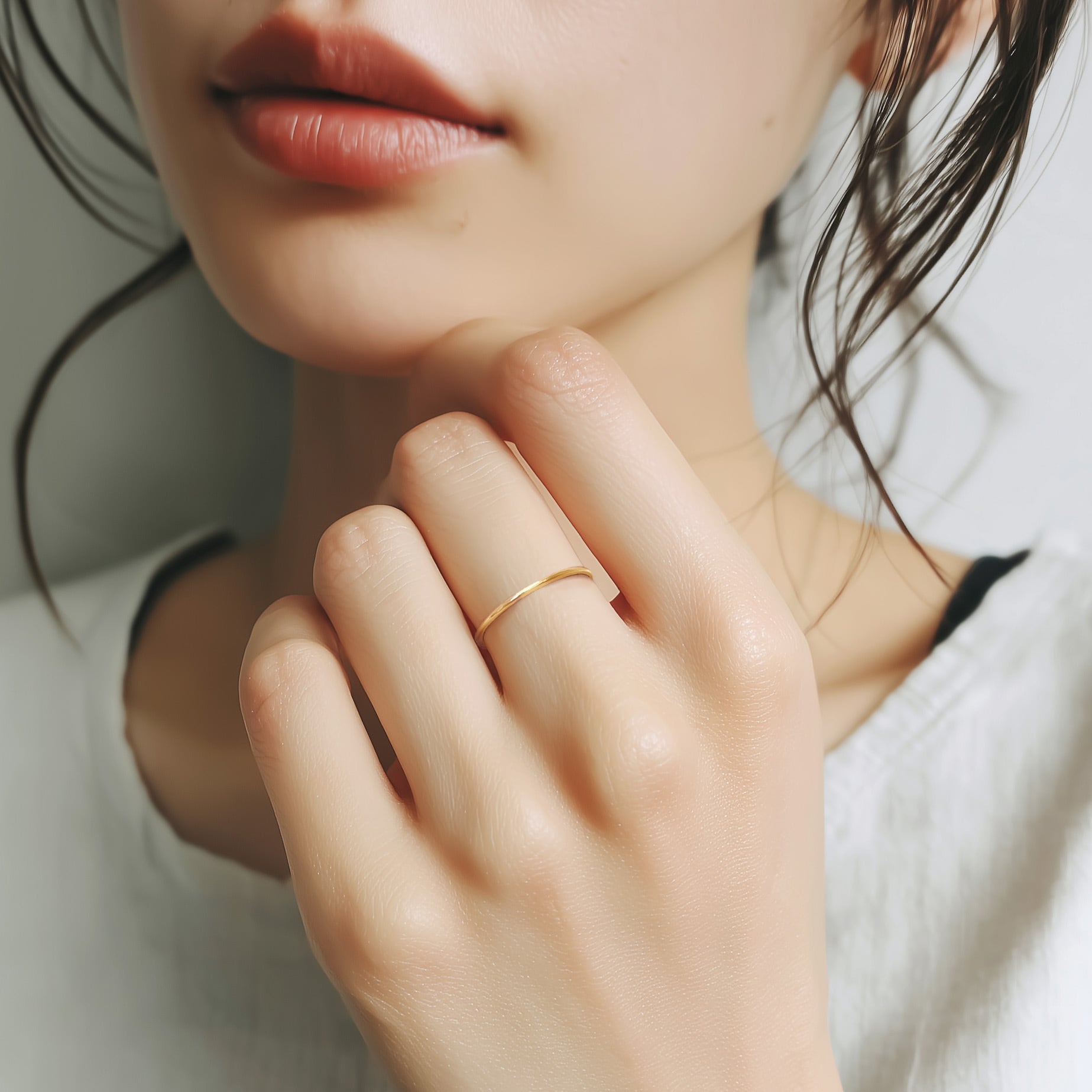 11号～15号〉K10 0.8mm イエローゴールド プレーンリング つけっぱなし