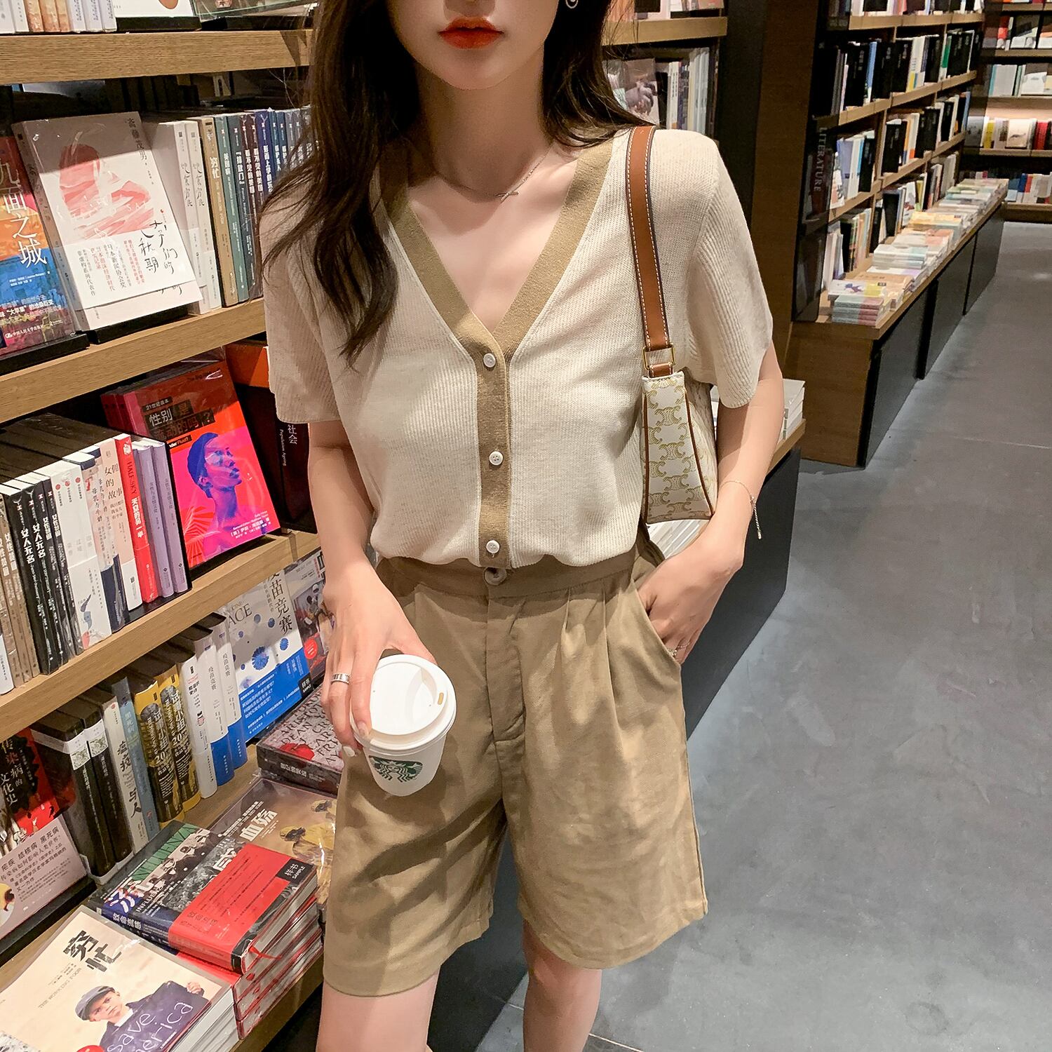 カラーVネックスリムセーター トップス 6Du_Shop_Women27038711964