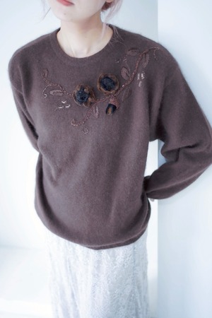 brown flower decoration  knit
