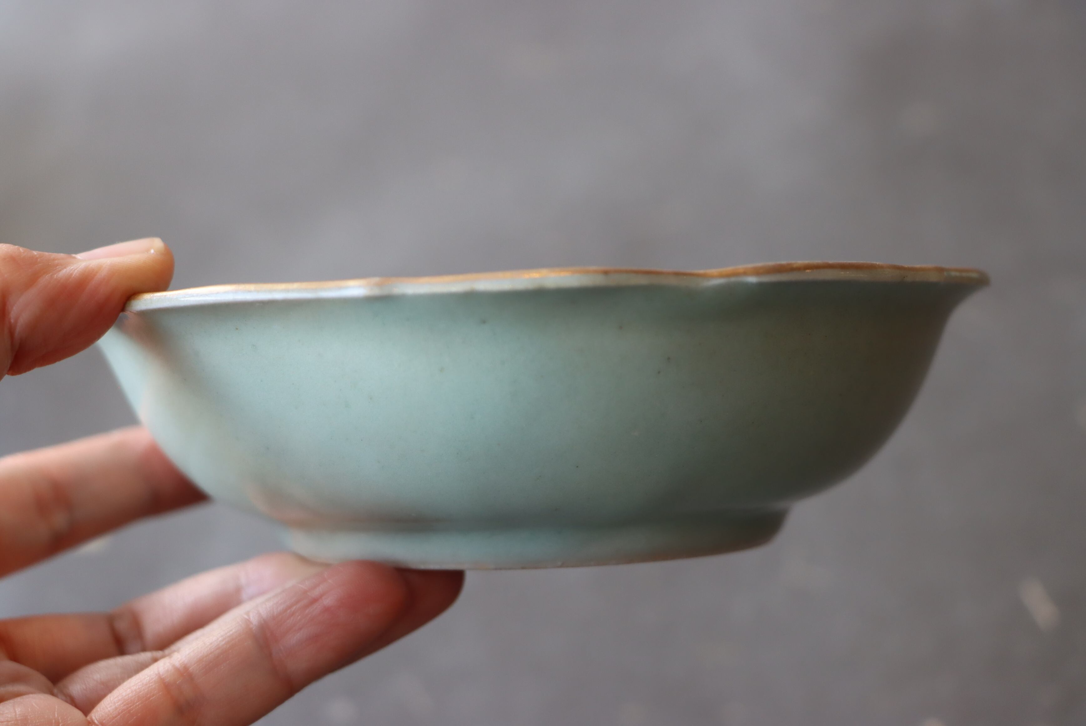 古伊万里 青磁 たんぽぽに蝶文 向付 五客組/Old Imari cup set of 5