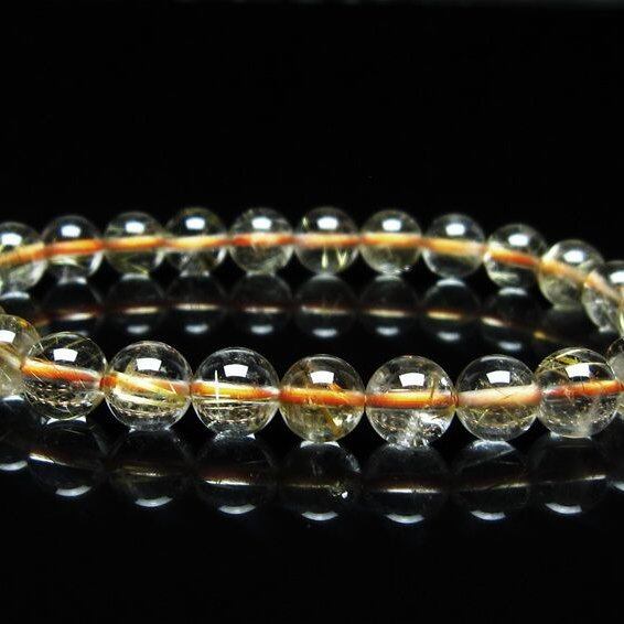 ルチルクォーツ ブレスレット 7mm タイチンルチルクォーツ タイチンルチル 一点物 メール便可 [M便 1/10] 111-49133