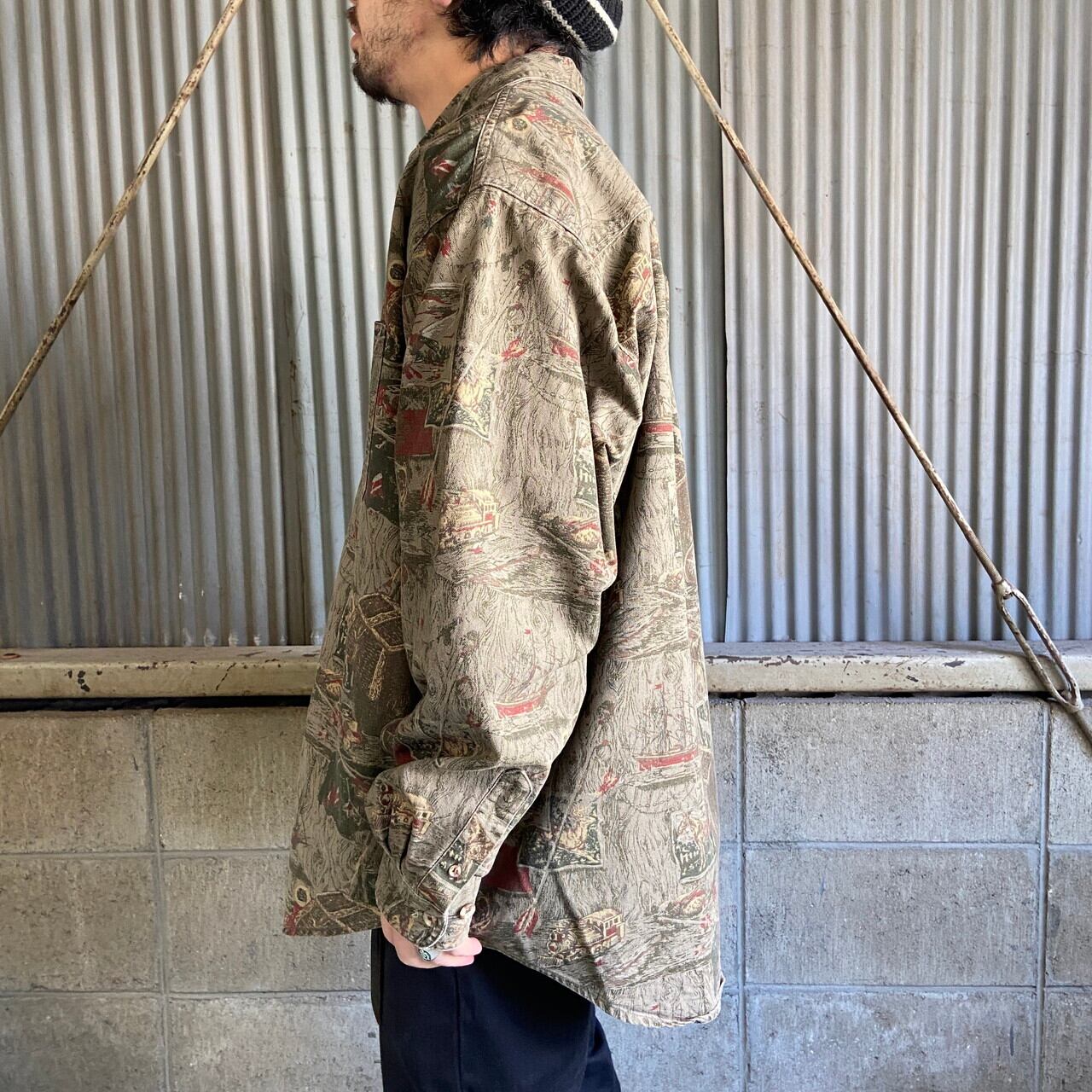 ビッグサイズ 90年代 Eddie Bauer エディーバウアー 長袖 ダック地