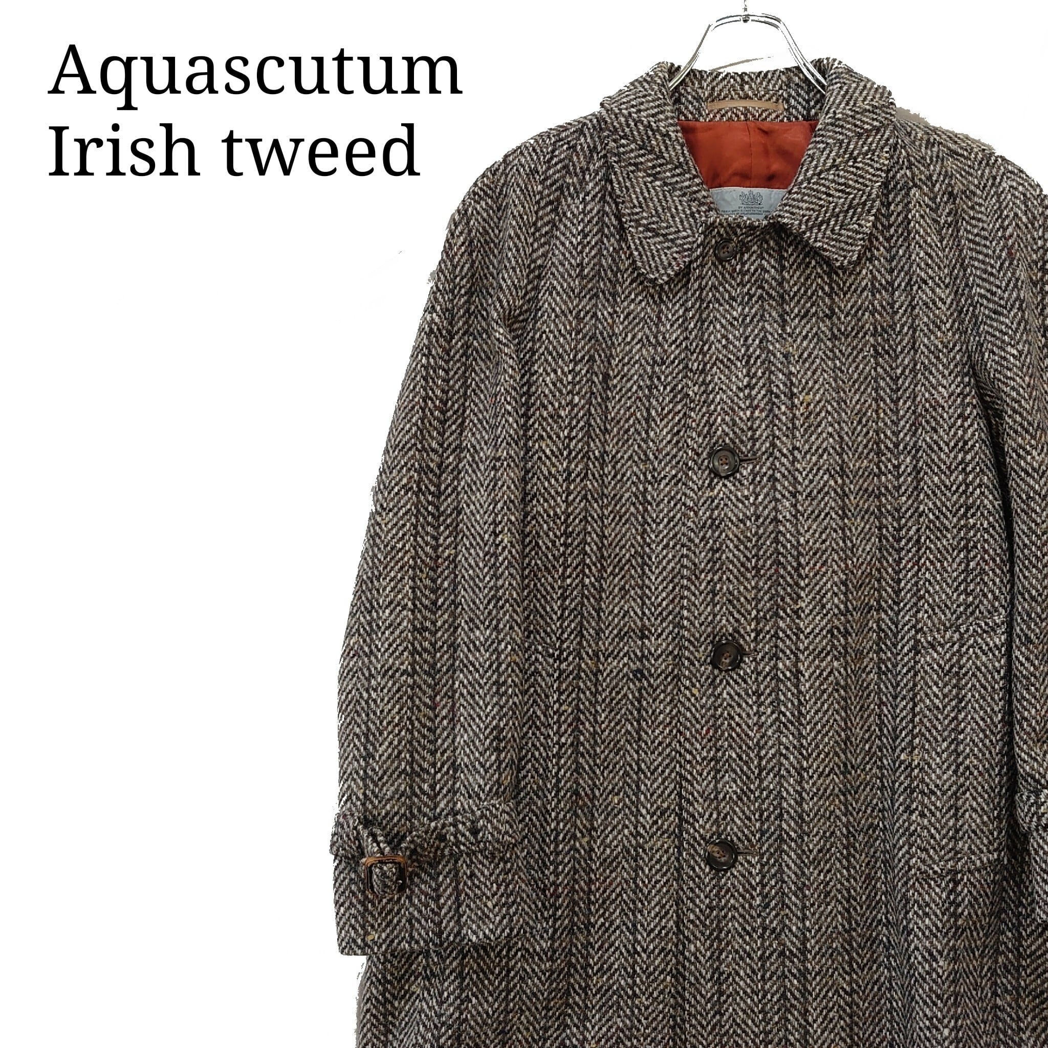 アイリッシュツイード】Aquascutum アクアスキュータム ツイードコート ...