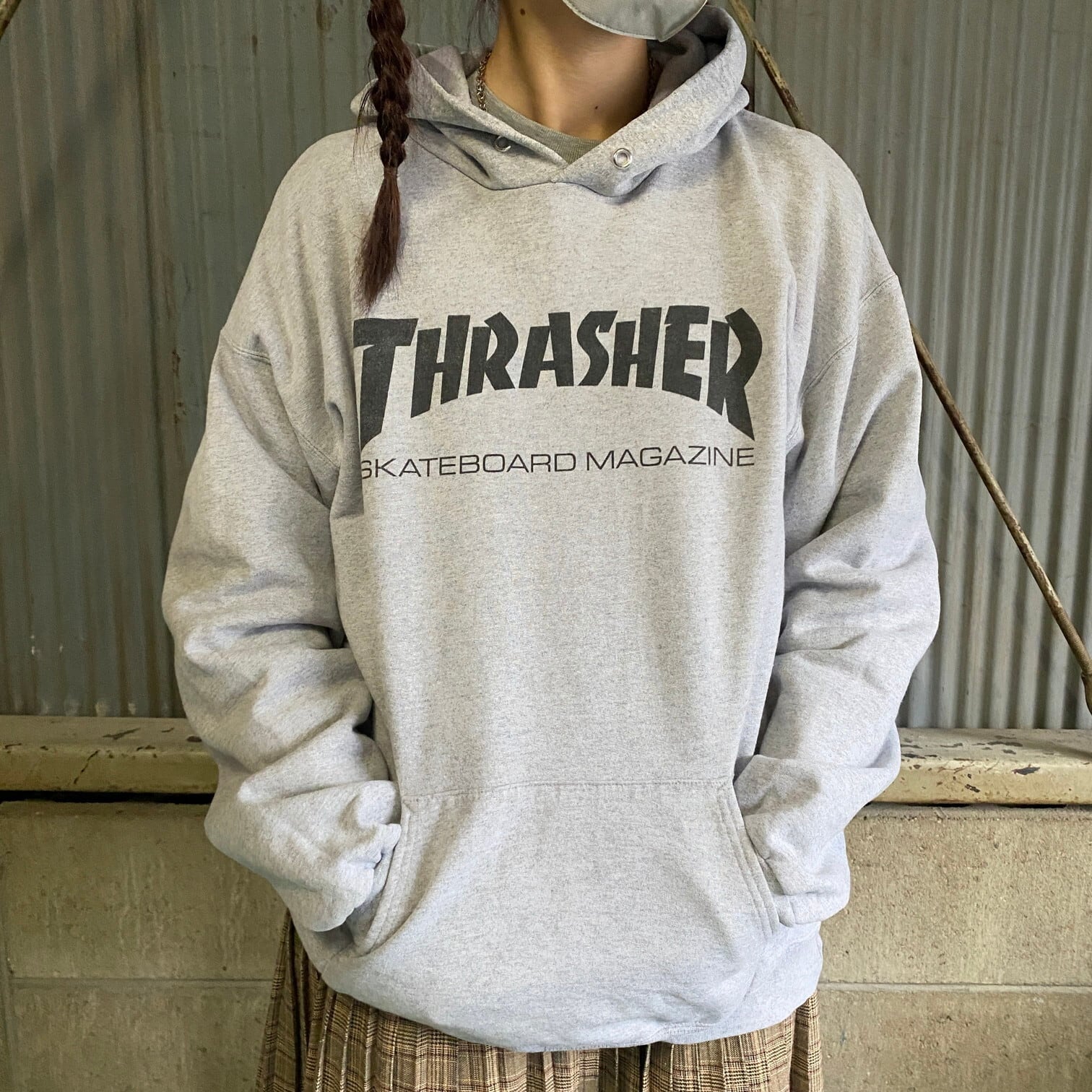 THRASHERスラッシャープルオーバーパーカーメンズブルー青xxl