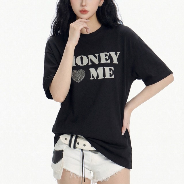 black logo short-sleeve tee　ブラックロゴ半袖ティー　J1857