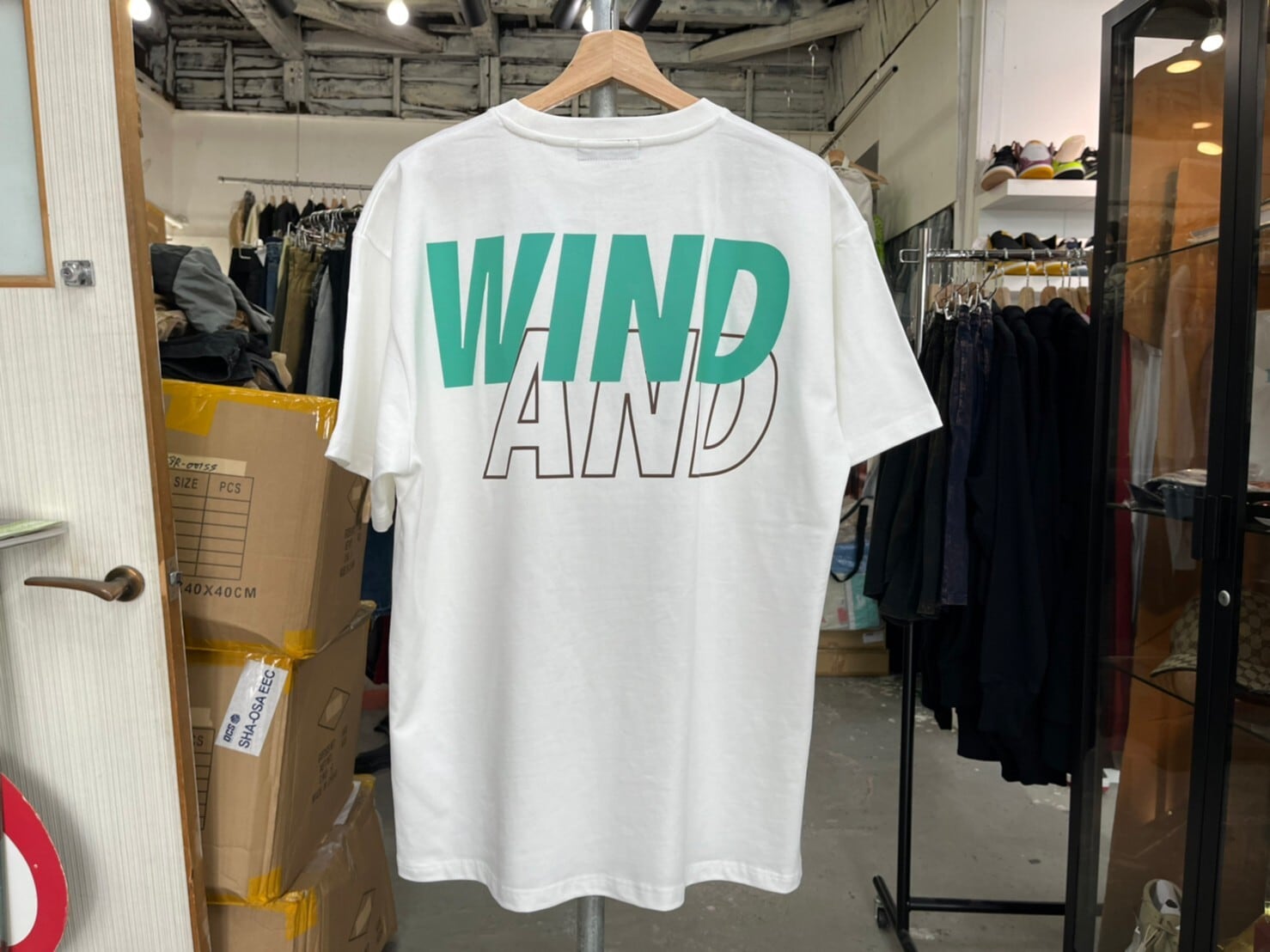 WIND AND SEA ロゴTシャツ　ミント　L