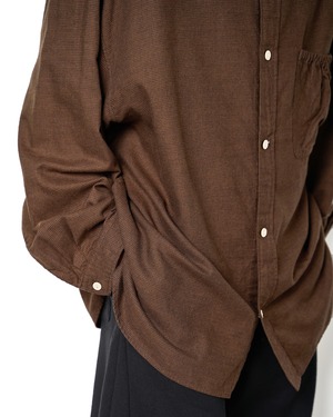 refomed "WRIST PATCH WIDE SHIRT CHECK〔BROWN〕"