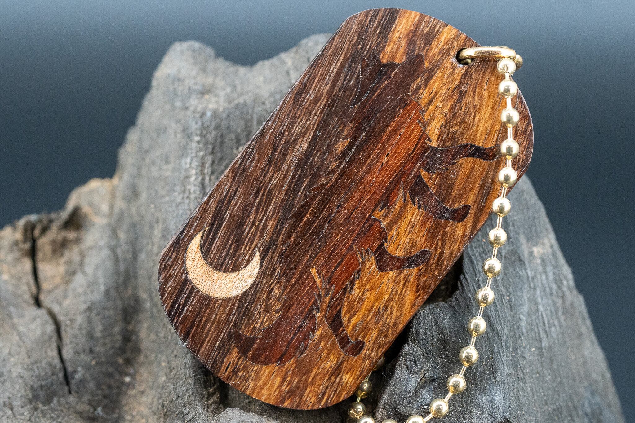 ※【高級家具のシンボル】 インドローズウッド ドッグタグ 象嵌 闊歩