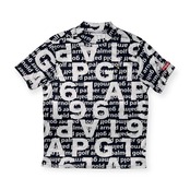 arnold palmer GOLF アーノルドパーマー ゴルフ 総柄 ハイネック ドライ 半袖Tシャツ カットソー サイズ L /ネイビー×ホワイト/メンズ