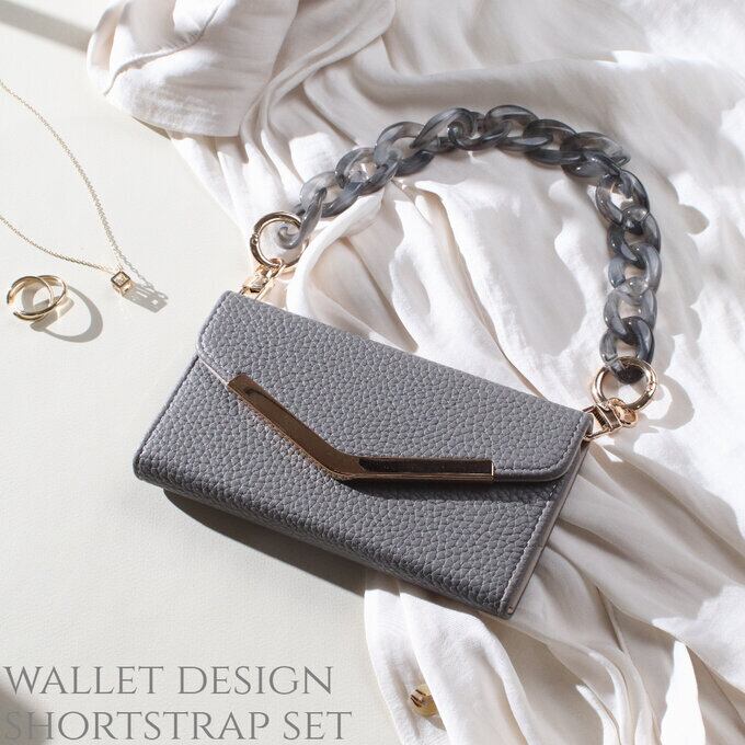 【ショートストラップ】 手帳型 iphone ケース ミラー付き 14 14pro SE3 13 12 pro シンプル SE2 12mini 11 カード収納 マグネット ハンドバッグ かわいい おしゃれ べっ甲