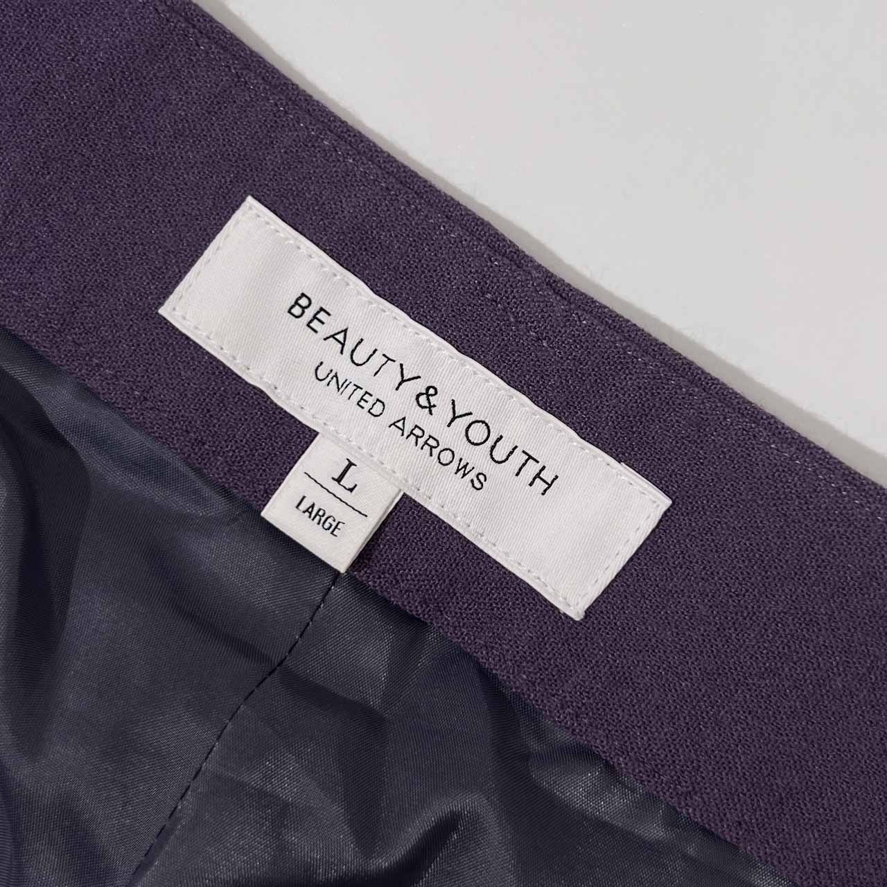 BEAUTY&YOUTH ユナイテッドアローズ ダブルクロススリムパンツ L /パープル/レディース/日本製