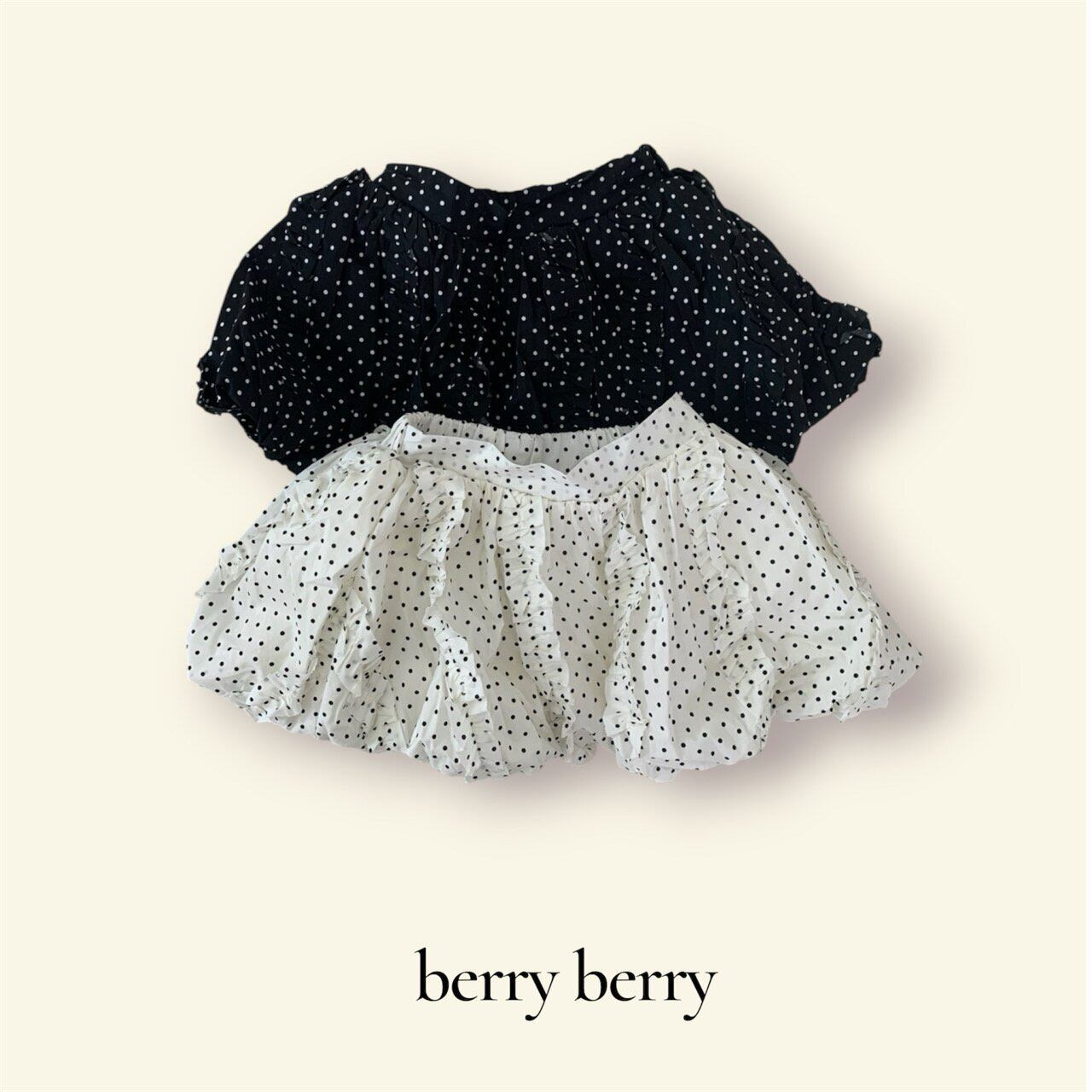 【2点送料無料】«予約»«ジュニアサイズあり»«berry berry» ドットスカート 2colors