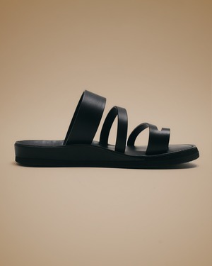 Webbing Sandal  - Water-repellent Leather #Black