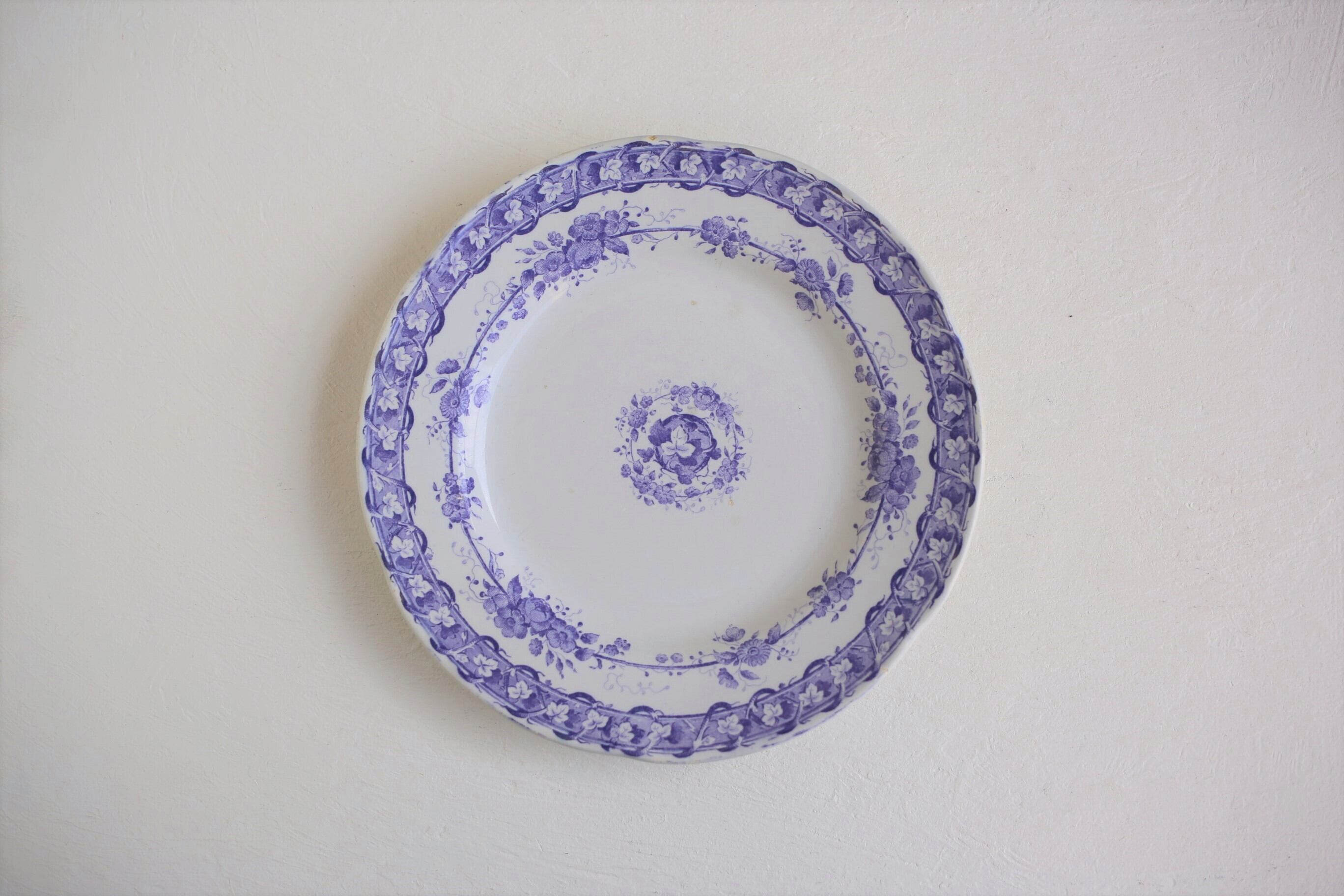 フランス アンティーク Creil et Montrereau クレイユモントロー 「L.M&Cie」プレートA 23.5cm N-03196a