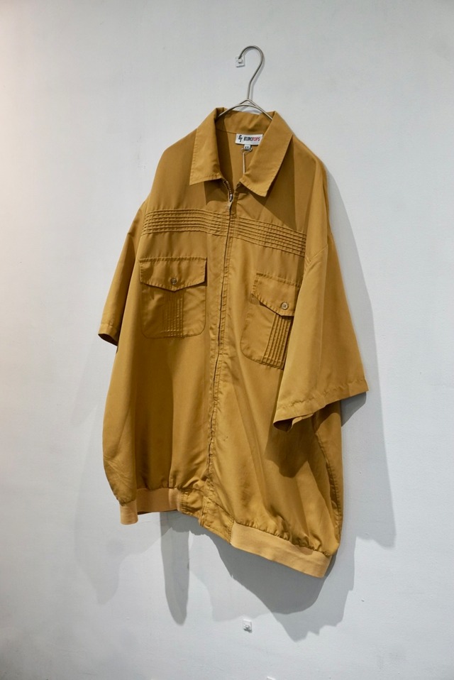 polyester s/s zip shirt