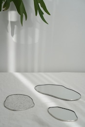 PUDDLE GLASS PLATE / S / W85×H95 / FOG BUBBLE