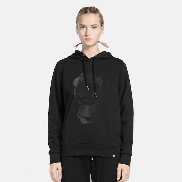 送料無料【HIPANDA ハイパンダ】レディース フーディー スウェット WOMEN'S RUBBER PRINT HOODIE SWEAT SHIRT  / BLACK