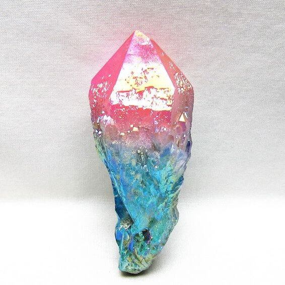 オーラクリスタル 原石 マルチカラー エレスチャル オーラ水晶 一点物 181-4695