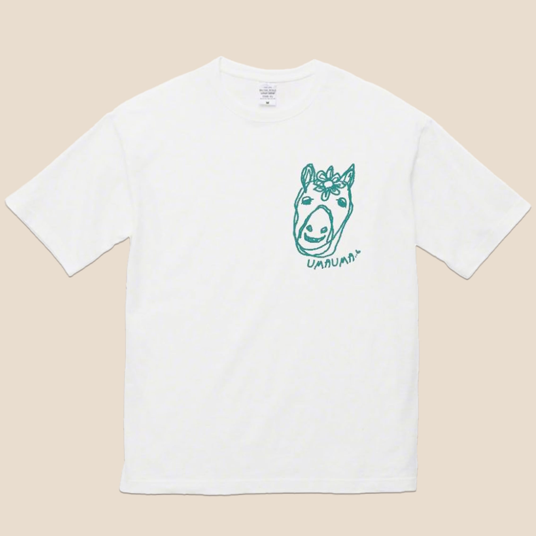 UMAUMA（うまうま）Tシャツ　白半そでビックシルエット　Mサイズ