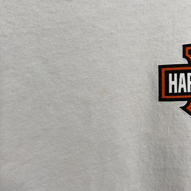 HARLEY-DAVIDSON ロゴロンT 袖プリバックプリント長袖Tシャツ