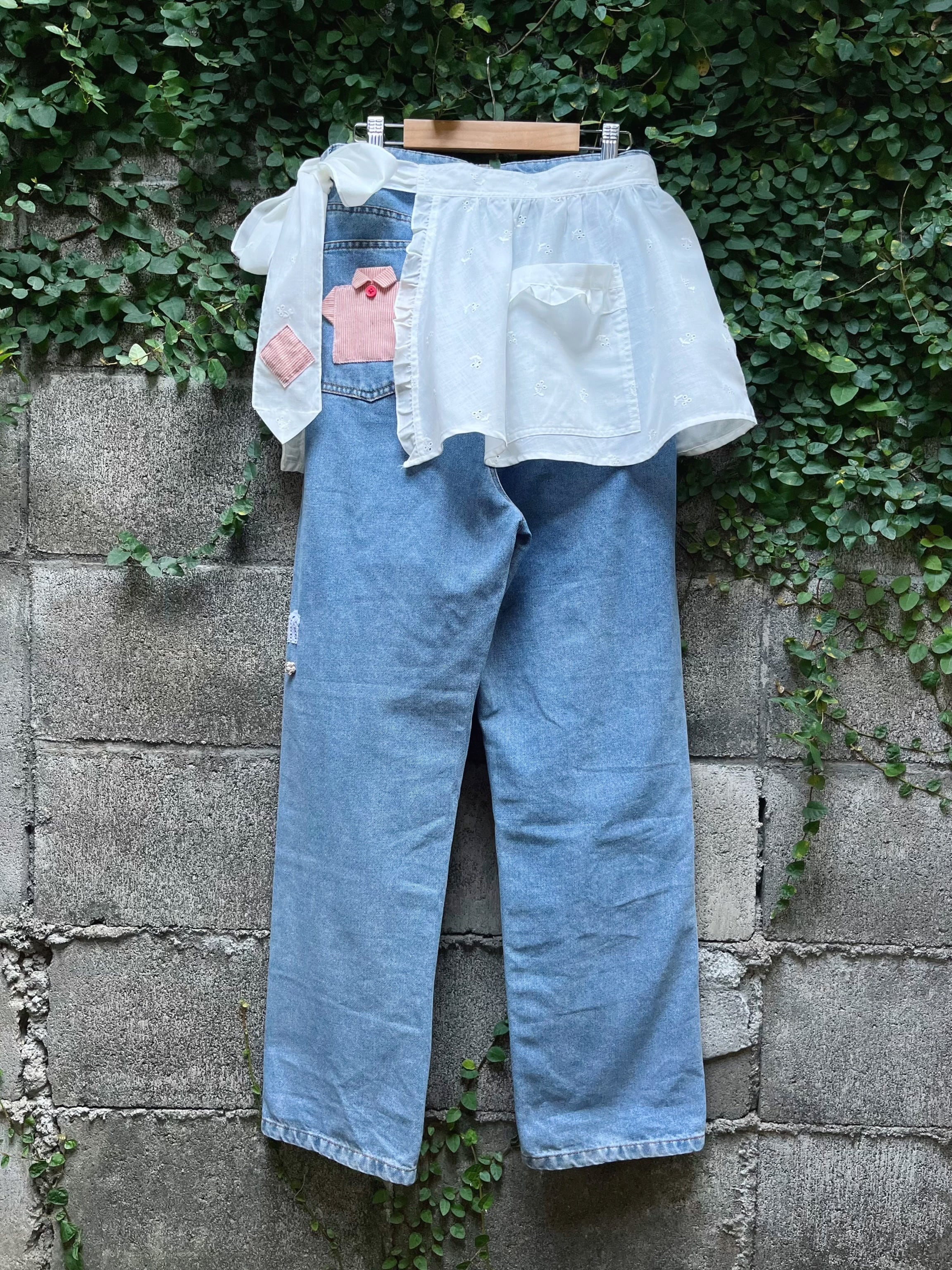 remake ✂︎ dwarf's house apron denim pants