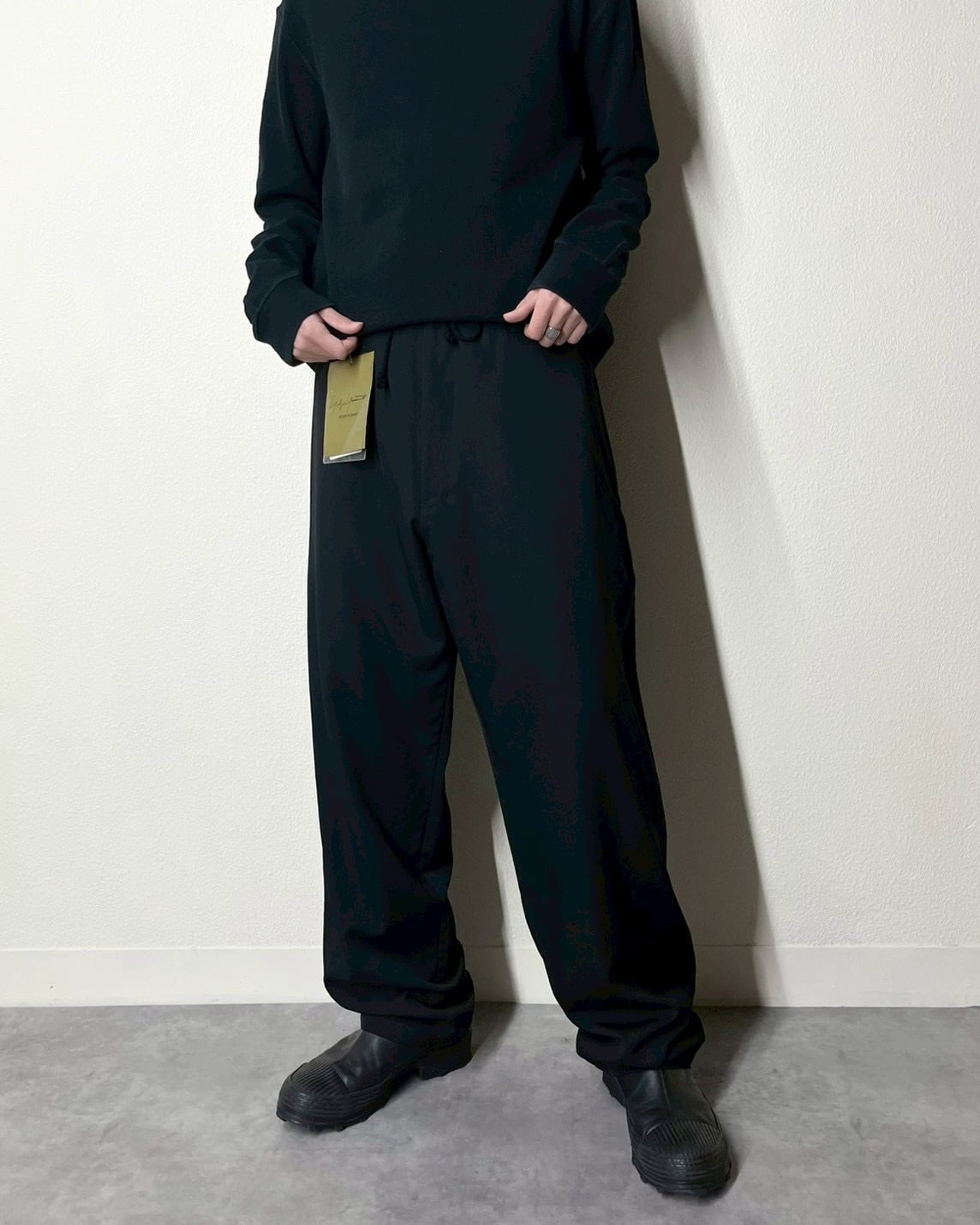 17SS Yohji Yamamoto POUR HOMME Wool Gabardine Wide Easy Pants