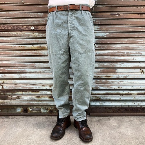 希少 80s ポーランド軍 ワームカモ 迷彩 ヴィンテージ ユーティリティパンツ カーゴパンツ ミリタリー 70s ユーロ ピューマカモ W90cm