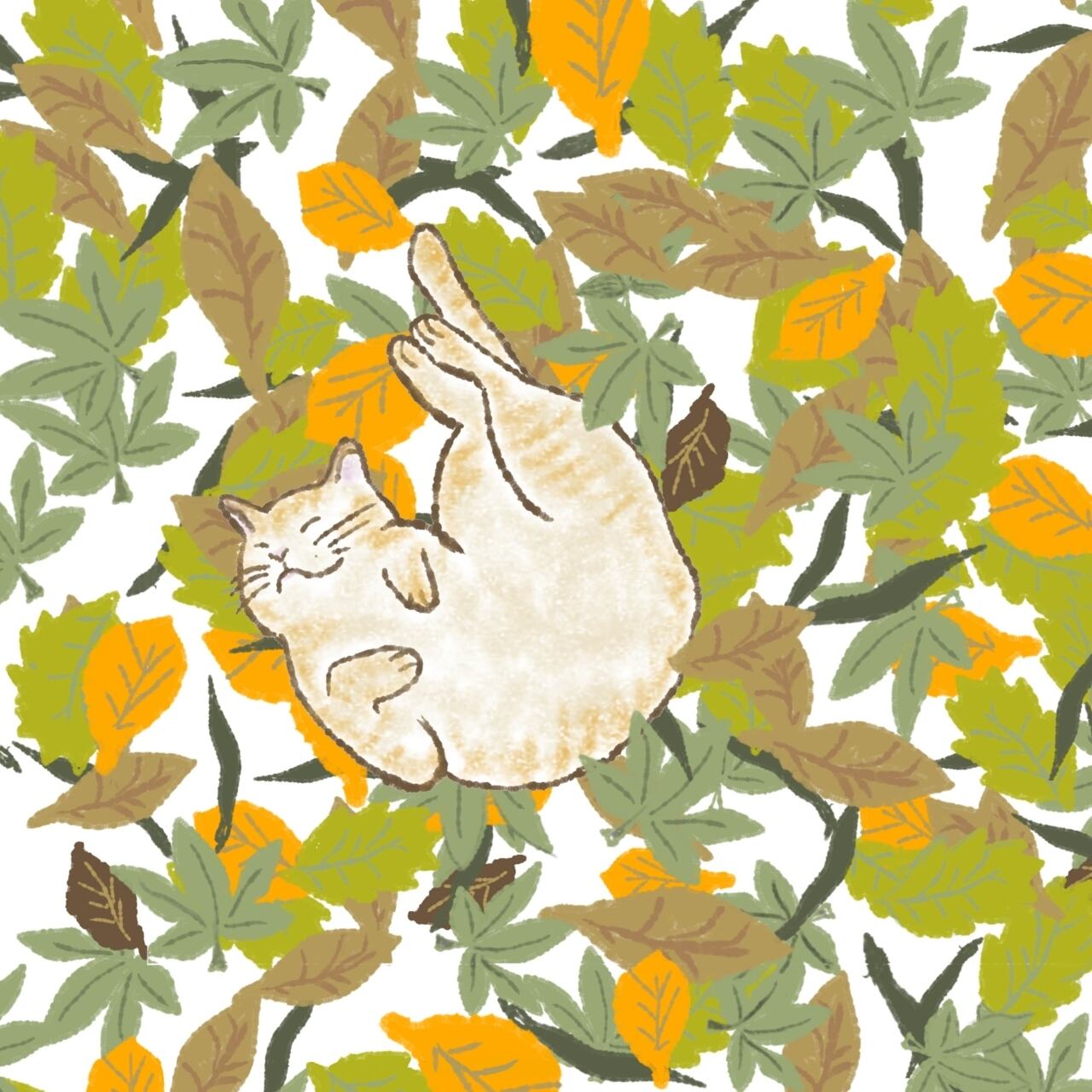 猫のお昼寝｜イラストペーパー(ダウンロード版)
